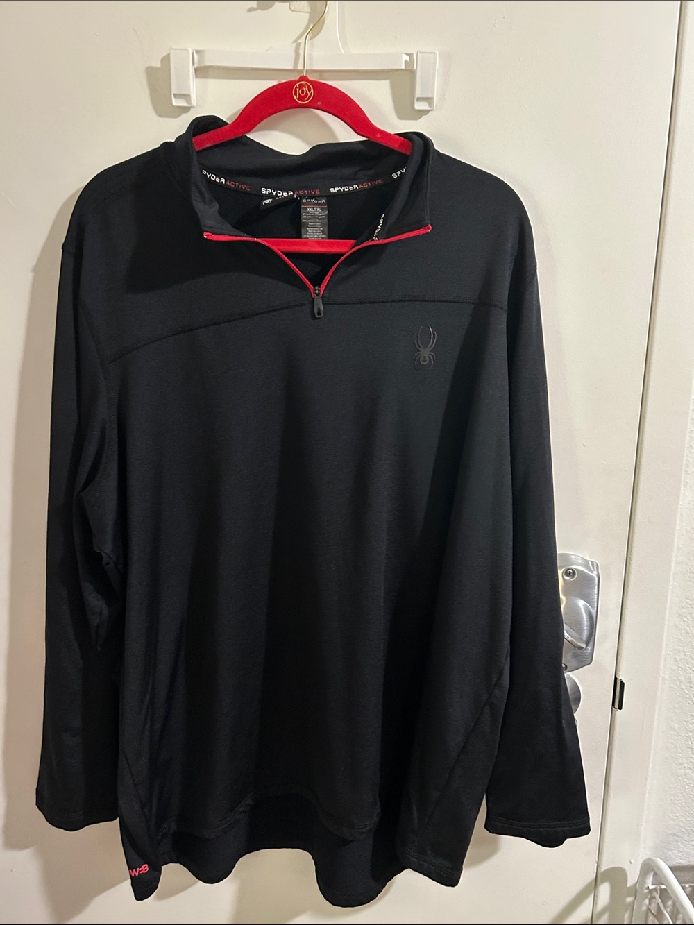 Spyder Black Quarter-Zip Pullover with Red Accent